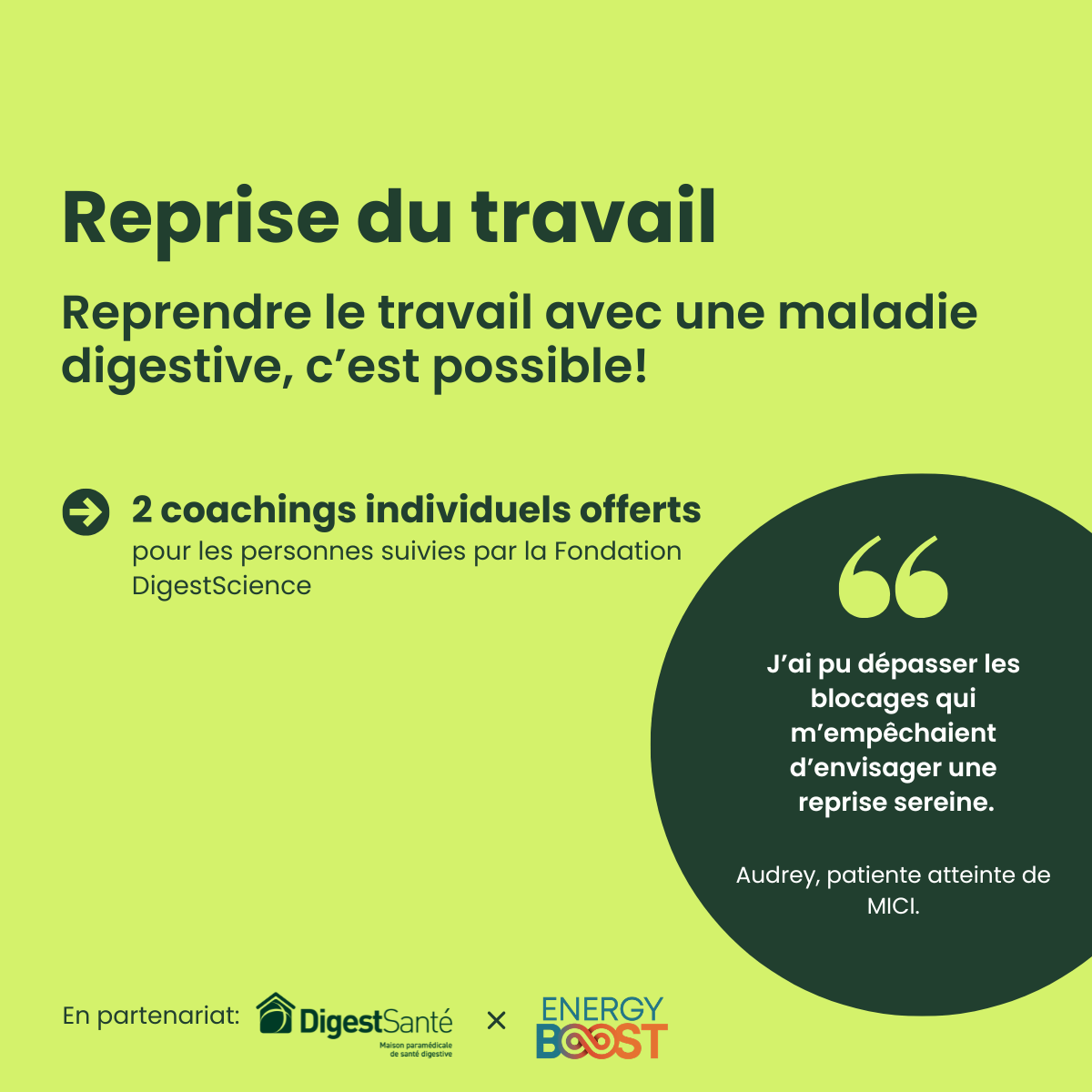 Partenariat DigestScience et Energy Boost